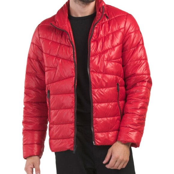 NEW KENNETH COLE Quilted Mid-weight Puffer Jacket red for men 364tn - Picture 2 of 4